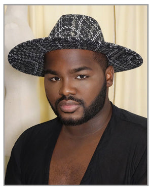 Black Tweed Fedora Hat