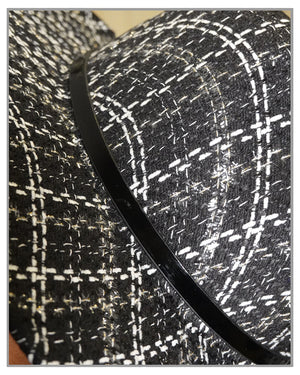 Black Tweed Fedora Hat