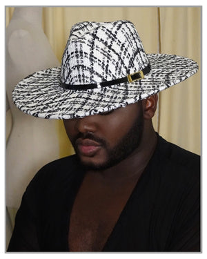 White Tweed Fedora Hat