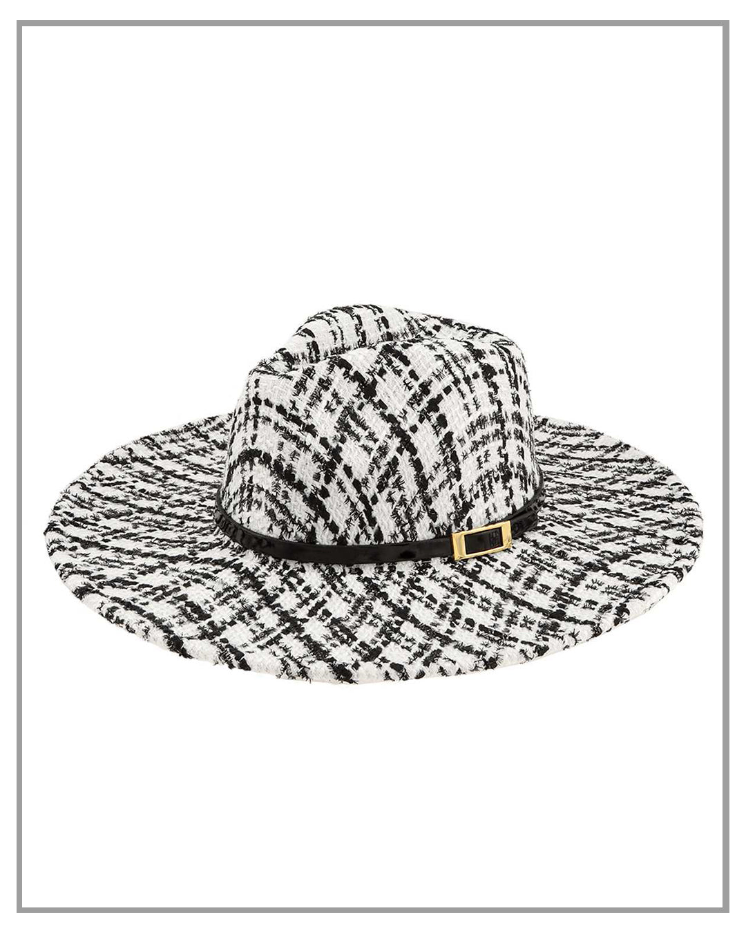 White Tweed Fedora Hat