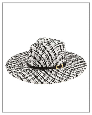 White Tweed Fedora Hat