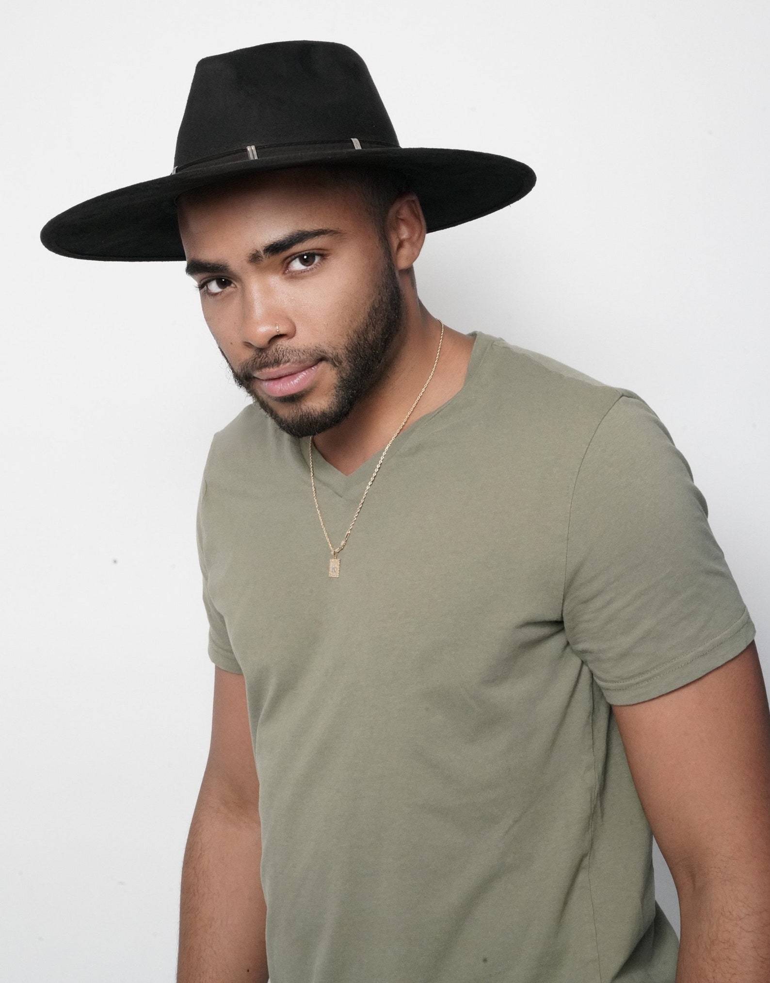 Black Crushed Velvet Western Fedora - truthBlack