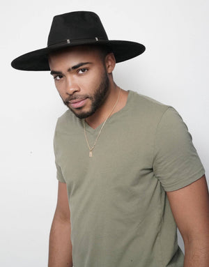Black Crushed Velvet Western Fedora - truthBlack