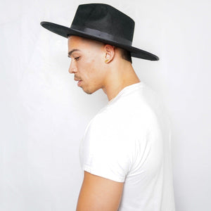 Classic Black Fedora with Ribbon detail - truthBlack