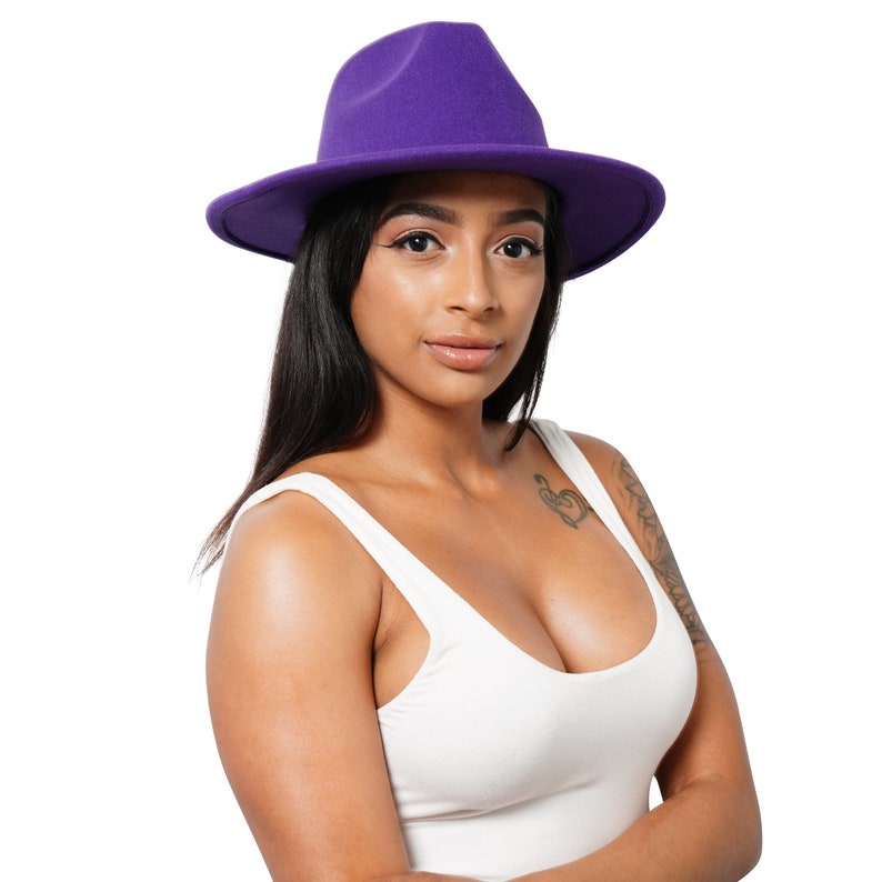 Purple Fedora Hat - truthBlack