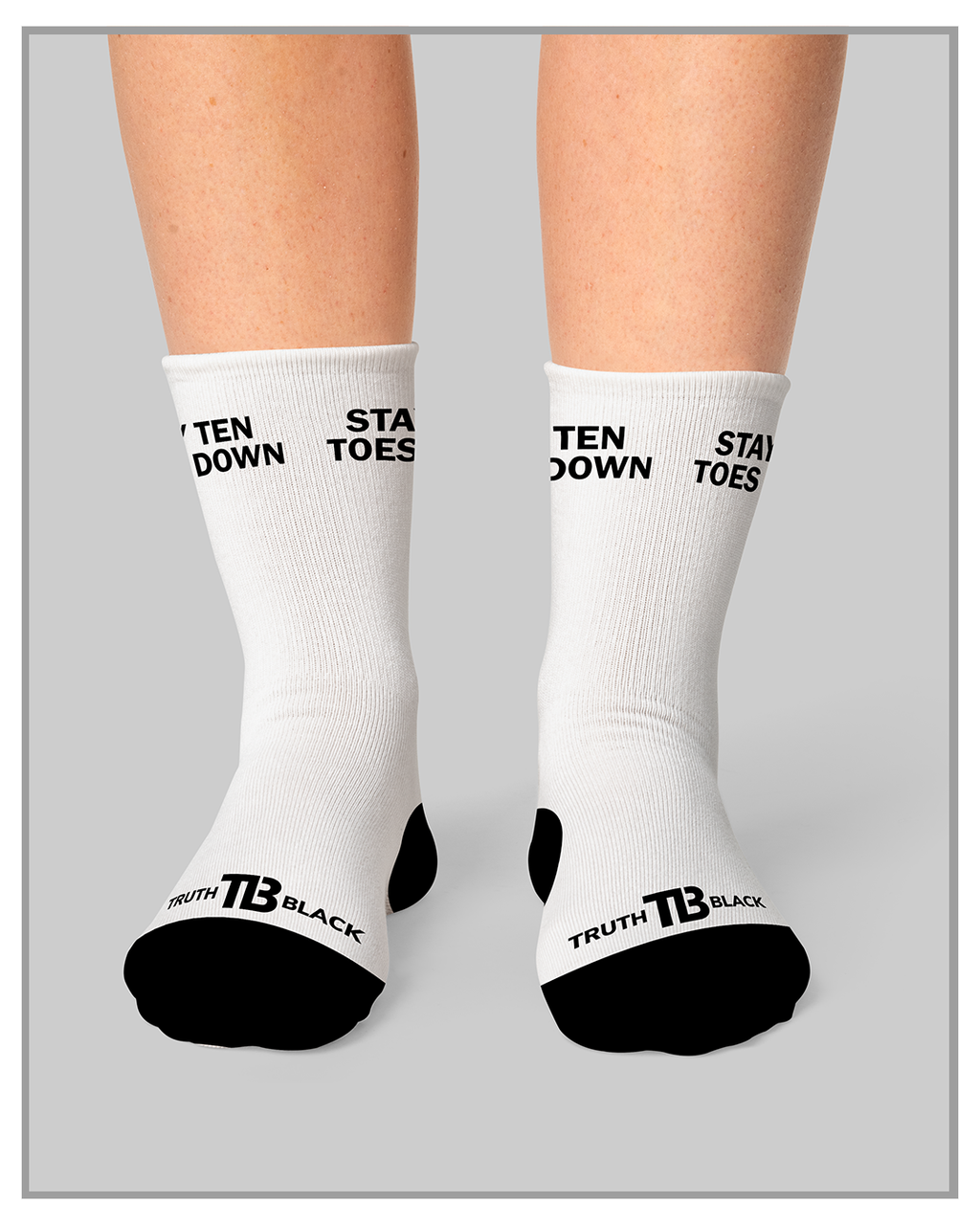 Stay Ten Toes Down Crew Socks - truthBlack